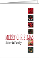 Sister & Family - Merry Christmas - Red christmas collage card