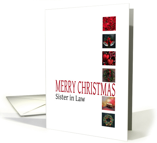 Sister in Law - Merry Christmas - Red christmas collage card (1133108)