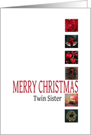 Twin Sister - Merry Christmas - Red christmas collage card