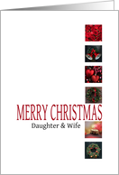 Daughter & Wife - Merry Christmas - Red christmas collage card