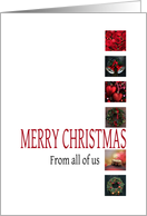 From all of Us in company - Merry Christmas - Red christmas collage card