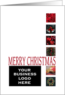 Merry Christmas Customizable with company logo - Red collage card