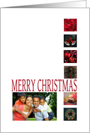 Merry Christmas Customizable with photo - Red collage card
