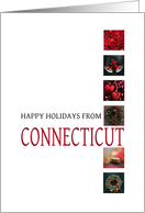 Connecticut Happy Holidays - Red christmas collage card