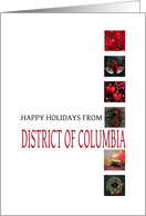 District of Columbia Happy Holidays - Red christmas collage card