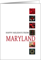 Maryland Happy Holidays - Red christmas collage card