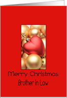 Brother in Law Merry Christmas - Gold/Red ornaments card