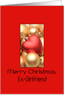 Ex-Girlfriend Merry Christmas - Gold/Red ornaments card