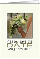 Save the Date - Custom Front - Bride & Bouquet card