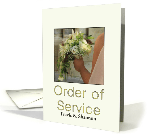 Order of Service - Custom Front - Bride & Bouquet card (1174790)