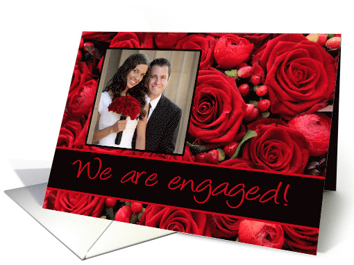 Engagement announcement - Custom Front - Red roses card (1176090)