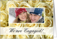 Engagement announcement - Custom Front - white roses card