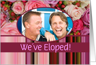 Weve Eloped! - Custom Front - Pastel roses and stripes card