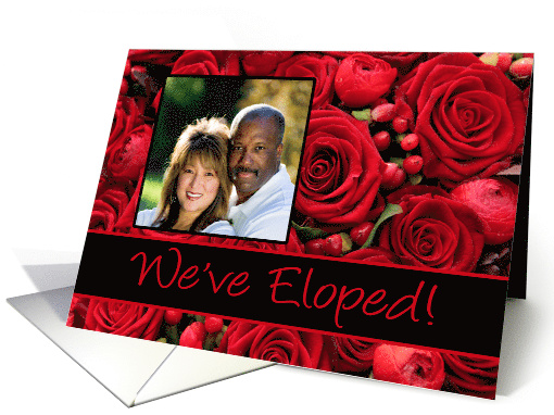 Elopement Announcement - Custom Front - Red roses card (1181864)