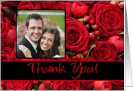 Wedding thank you - Custom Front - Red roses card