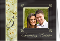 5th Anniversary Invitation -Chalkboard white roses - Custom Front card