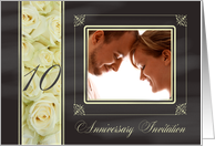 10th Anniversary Invitation -Chalkboard white roses - Custom Front card