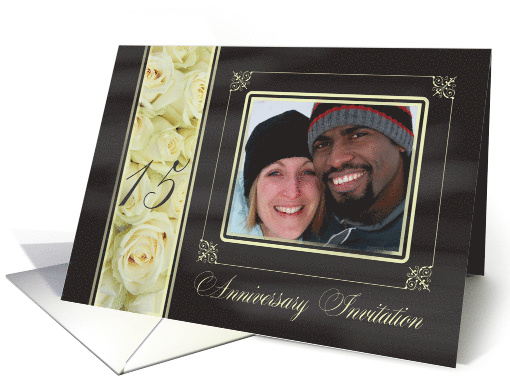 15th Anniversary Invitation -Chalkboard white roses -... (1185972)