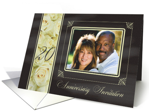 20th Anniversary Invitation -Chalkboard white roses -... (1185986)