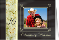 30th Anniversary Invitation -Chalkboard white roses - Custom Front card