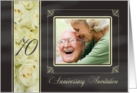 70th Anniversary Invitation -Chalkboard white roses - Custom Front card