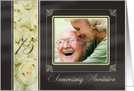 75th Anniversary Invitation -Chalkboard white roses - Custom Front card
