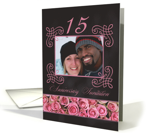 15th Anniversary Invitation - Chalkboard pink roses -... (1186144)