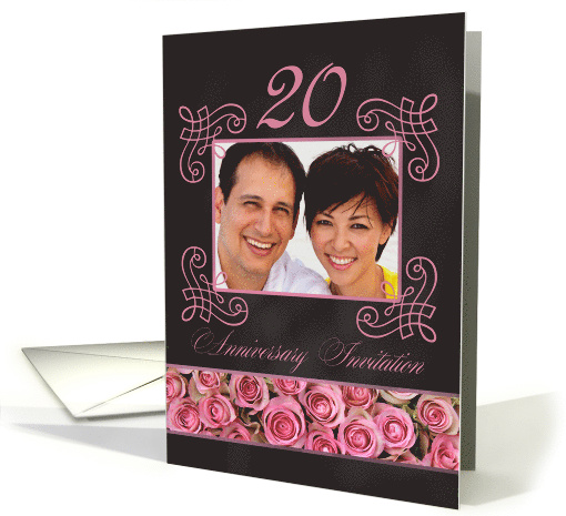 20th Anniversary Invitation - Chalkboard pink roses -... (1186146)