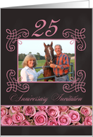 25th Anniversary Invitation - Chalkboard pink roses - Custom Front card