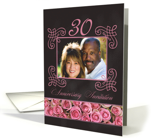 30th Anniversary Invitation - Chalkboard pink roses -... (1186150)