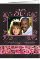 30th Anniversary Invitation - Chalkboard pink roses - Custom Front card