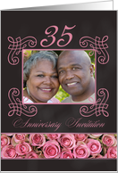 35th Anniversary Invitation - Chalkboard pink roses - Custom Front card