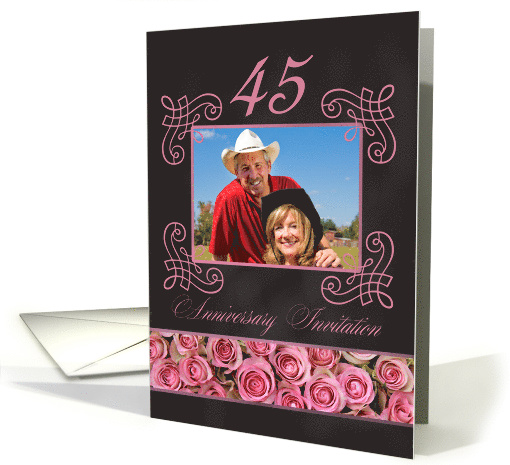 45th Anniversary Invitation - Chalkboard pink roses -... (1186156)
