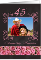 45th Anniversary Invitation - Chalkboard pink roses - Custom Front card
