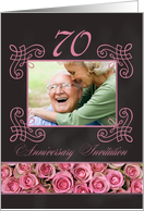 70th Anniversary Invitation - Chalkboard pink roses - Custom Front card