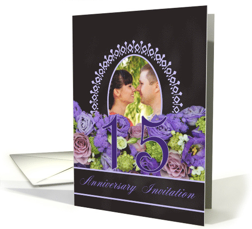15th Anniversary Invitation - Chalkboard purple roses -... (1186174)