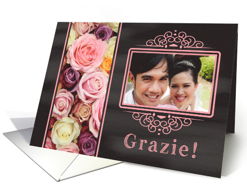 Grazie - Italian Wedding Thank You - Chalkboard roses -... (1186358)