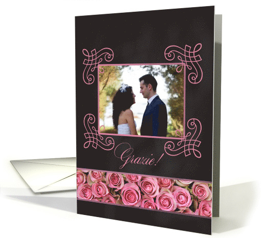 Grazie - Italian Wedding Thank You - Chalkboard roses -... (1186362)