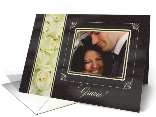 Grazie - Italian Wedding Thank You - Chalkboard roses -... (1186364)
