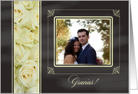 Gracias - Spanish Wedding Thank You - Chalkboard roses - Custom Front card