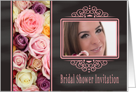 Bridal Shower Invitation - Chalkboard roses - Custom Front card