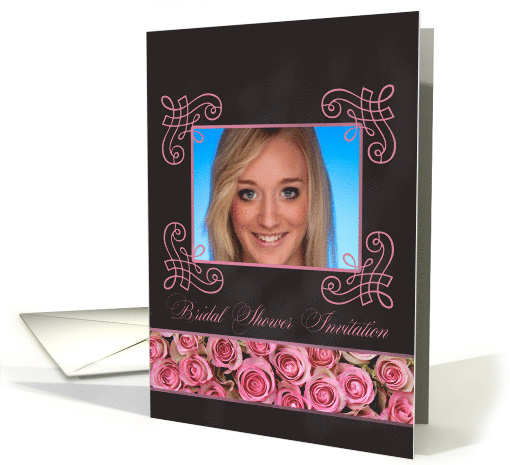 Bridal Shower Invitation - Chalkboard roses - Custom Front card