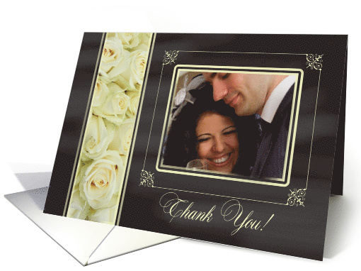 Wedding Thank you - Chalkboard roses - Custom Front card (1186404)