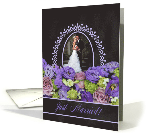 Just Married - Chalkboard roses - Custom Front card (1186442)