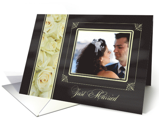Just Married - Chalkboard roses - Custom Front card (1186526)