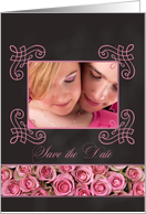 Save the Date - Chalkboard roses - Custom Front card