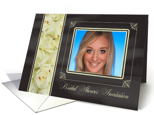 Bridal Shower Invitation - Chalkboard roses - Custom Front card