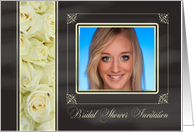 Bridal Shower Invitation - Chalkboard roses - Custom Front card