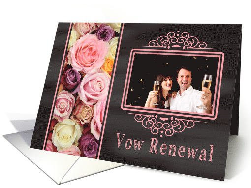Vow Renewal Invitation - Chalkboard roses - Custom Front card