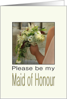 Will you be my Maid of Honour Bride & Bouquet card